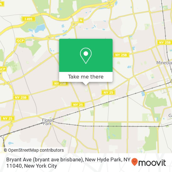 Mapa de Bryant Ave (bryant ave brisbane), New Hyde Park, NY 11040