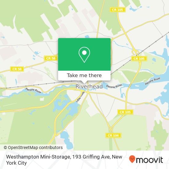 Mapa de Westhampton Mini-Storage, 193 Griffing Ave