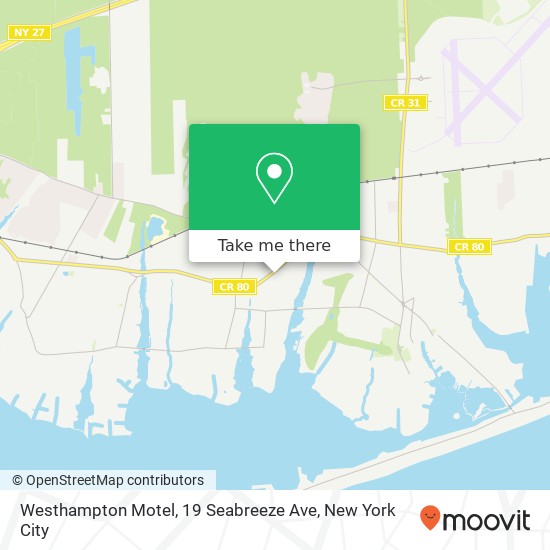 Mapa de Westhampton Motel, 19 Seabreeze Ave