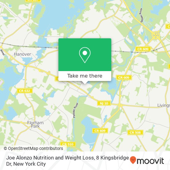 Mapa de Joe Alonzo Nutrition and Weight Loss, 8 Kingsbridge Dr