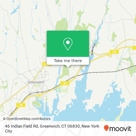 Mapa de 46 Indian Field Rd, Greenwich, CT 06830