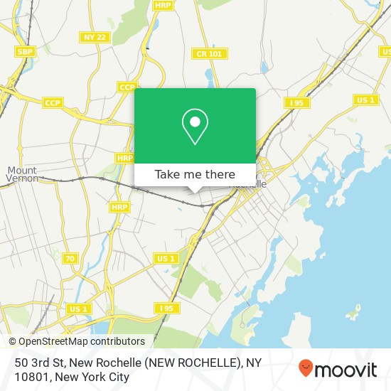 Mapa de 50 3rd St, New Rochelle (NEW ROCHELLE), NY 10801