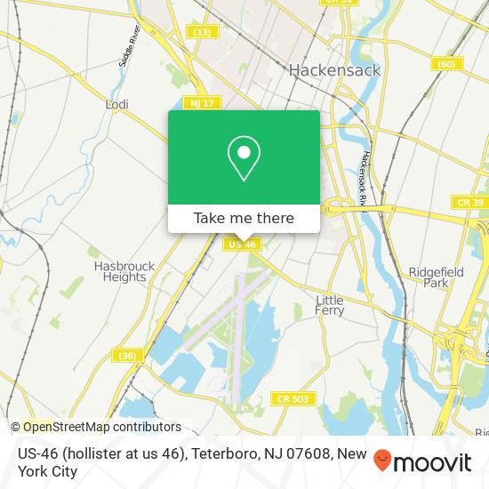 Mapa de US-46 (hollister at us 46), Teterboro, NJ 07608