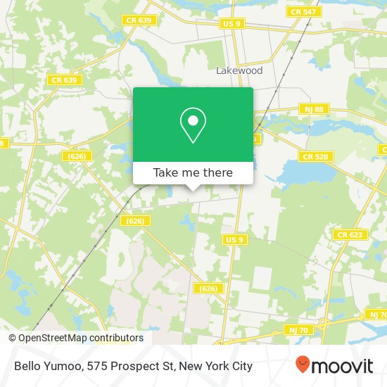 Bello Yumoo, 575 Prospect St map