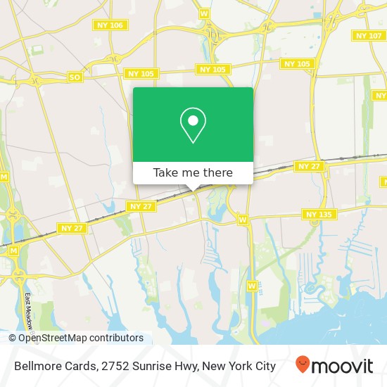 Mapa de Bellmore Cards, 2752 Sunrise Hwy