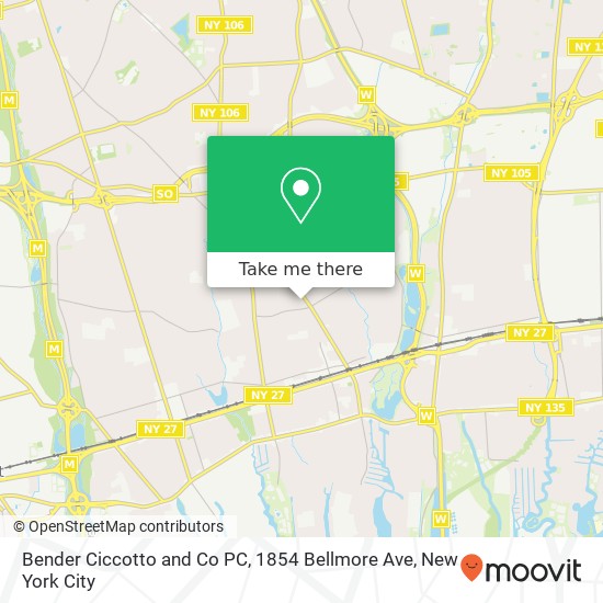 Bender Ciccotto and Co PC, 1854 Bellmore Ave map