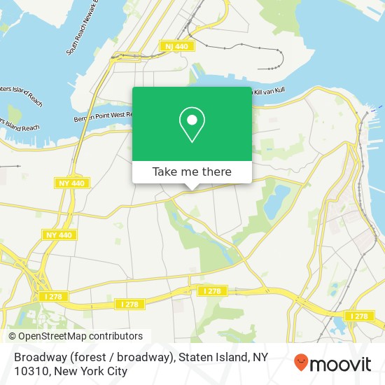 Mapa de Broadway (forest / broadway), Staten Island, NY 10310