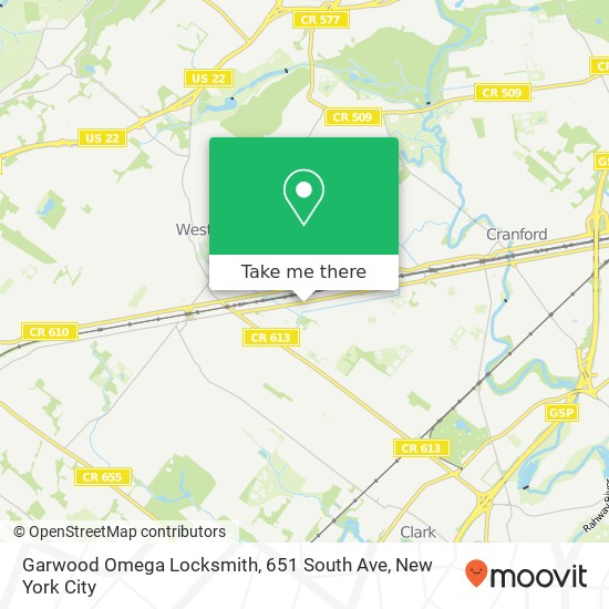 Mapa de Garwood Omega Locksmith, 651 South Ave
