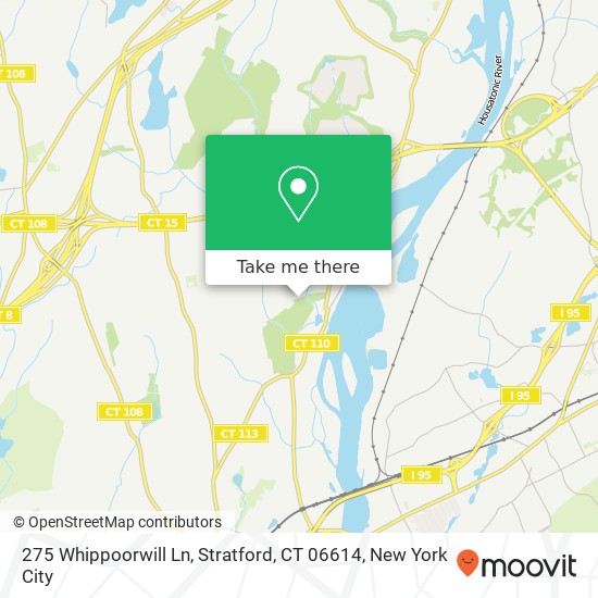 Mapa de 275 Whippoorwill Ln, Stratford, CT 06614