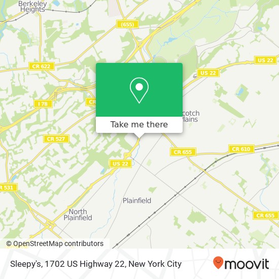 Sleepy's, 1702 US Highway 22 map