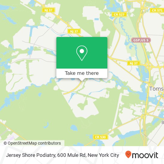 Jersey Shore Podiatry, 600 Mule Rd map