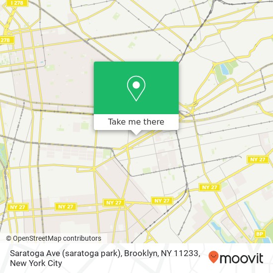 Mapa de Saratoga Ave (saratoga park), Brooklyn, NY 11233