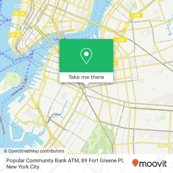 Mapa de Popular Community Bank ATM, 89 Fort Greene Pl