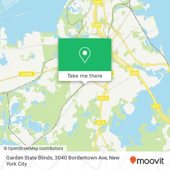 Mapa de Garden State Blinds, 3040 Bordentown Ave