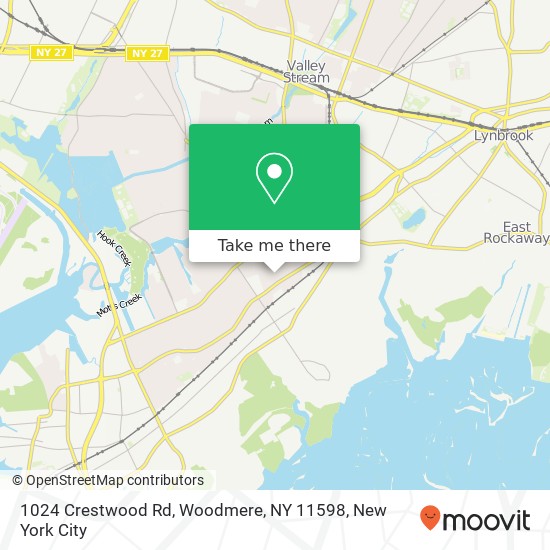 1024 Crestwood Rd, Woodmere, NY 11598 map