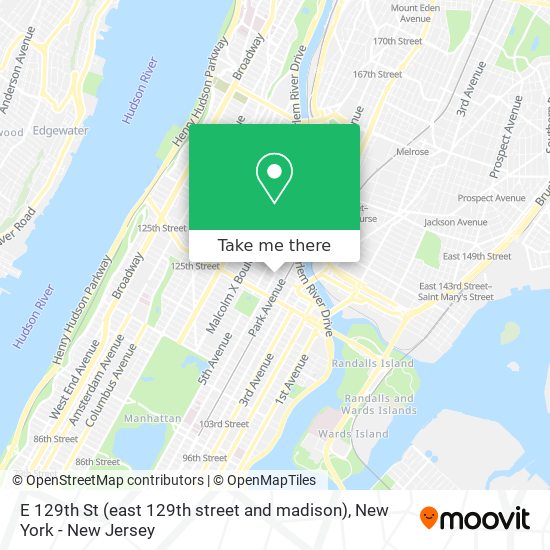Mapa de E 129th St (east 129th street and madison)