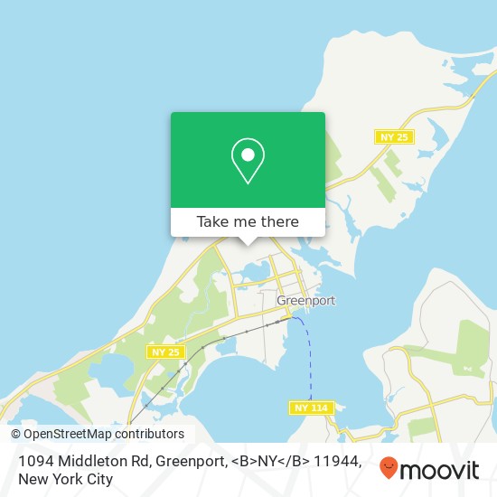 Mapa de 1094 Middleton Rd, Greenport, <B>NY< / B> 11944