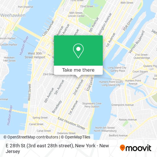E 28th St (3rd east 28th street) map