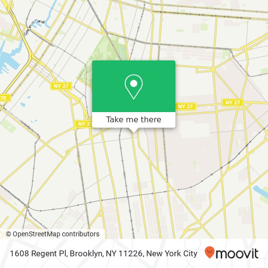 Mapa de 1608 Regent Pl, Brooklyn, NY 11226