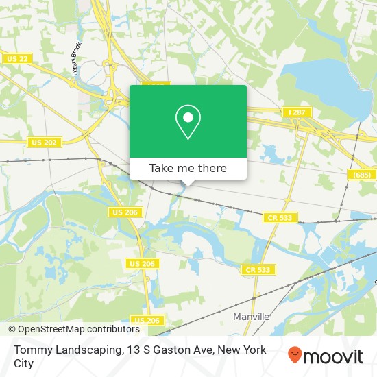 Mapa de Tommy Landscaping, 13 S Gaston Ave