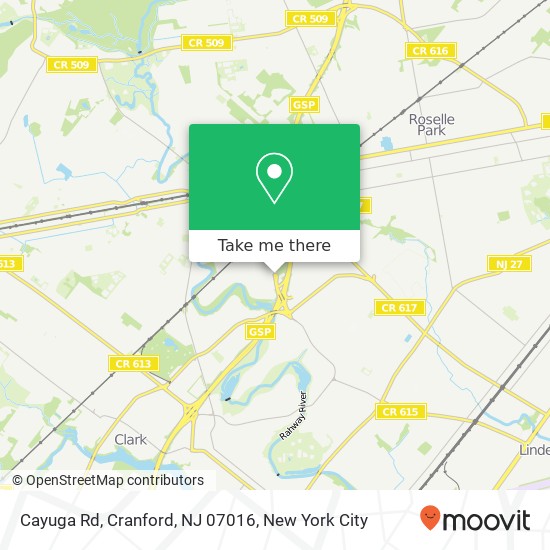 Cayuga Rd, Cranford, NJ 07016 map