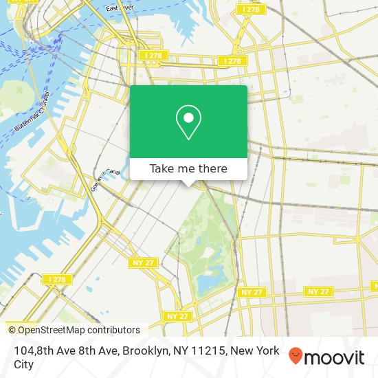 Mapa de 104,8th Ave 8th Ave, Brooklyn, NY 11215