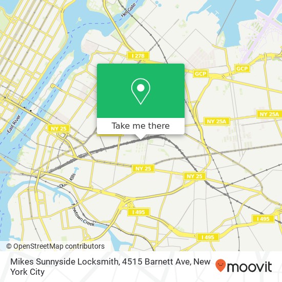 Mapa de Mikes Sunnyside Locksmith, 4515 Barnett Ave