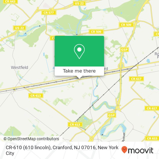 CR-610 (610 lincoln), Cranford, NJ 07016 map