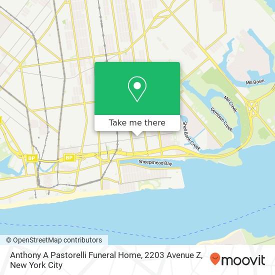 Mapa de Anthony A Pastorelli Funeral Home, 2203 Avenue Z