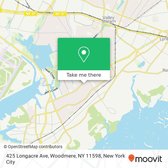Mapa de 425 Longacre Ave, Woodmere, NY 11598