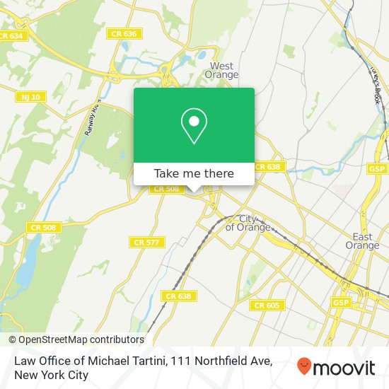 Law Office of Michael Tartini, 111 Northfield Ave map