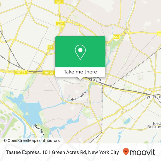 Mapa de Tastee Express, 101 Green Acres Rd