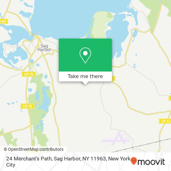 Mapa de 24 Merchant's Path, Sag Harbor, NY 11963