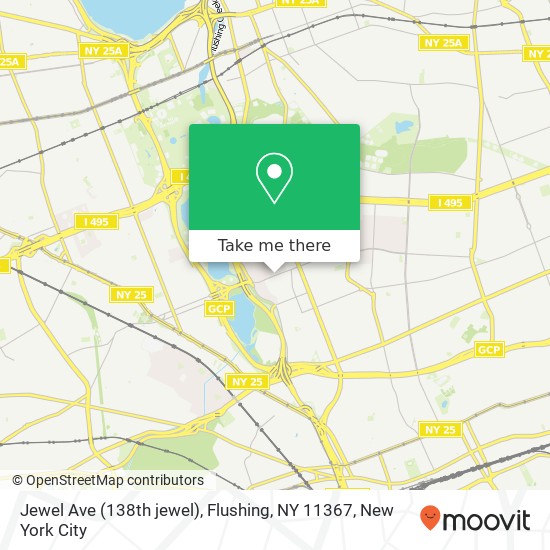 Mapa de Jewel Ave (138th jewel), Flushing, NY 11367