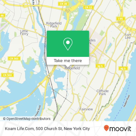 Mapa de Koam Life.Com, 500 Church St