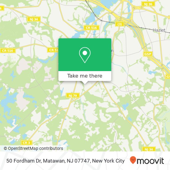 Mapa de 50 Fordham Dr, Matawan, NJ 07747