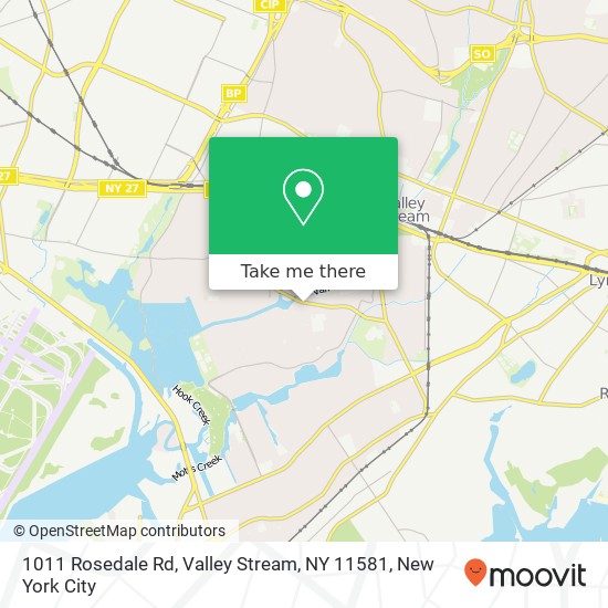 Mapa de 1011 Rosedale Rd, Valley Stream, NY 11581