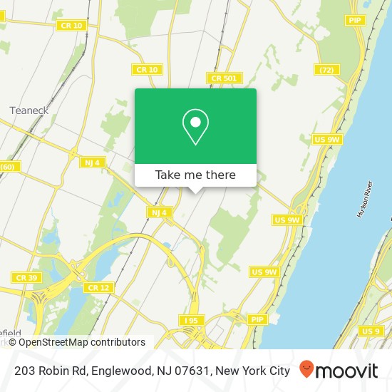 Mapa de 203 Robin Rd, Englewood, NJ 07631