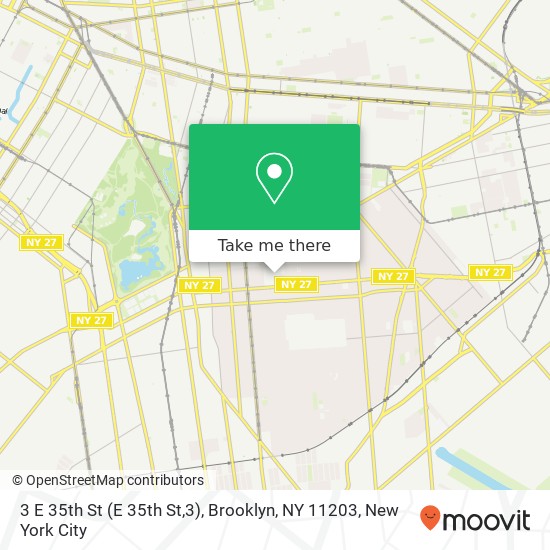 Mapa de 3 E 35th St (E 35th St,3), Brooklyn, NY 11203