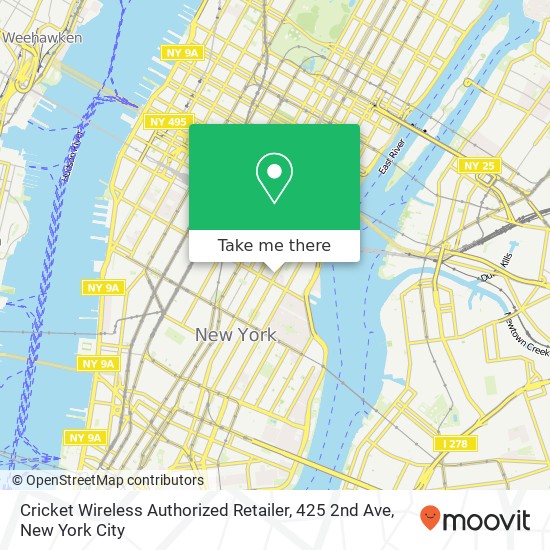 Mapa de Cricket Wireless Authorized Retailer, 425 2nd Ave