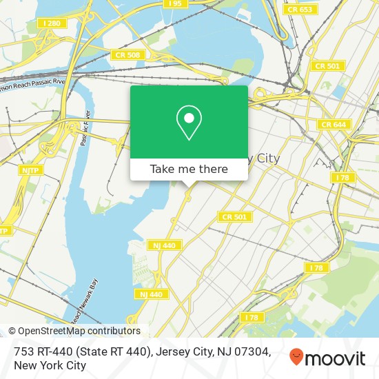 Mapa de 753 RT-440 (State RT 440), Jersey City, NJ 07304