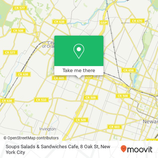 Mapa de Soups Salads & Sandwiches Cafe, 8 Oak St