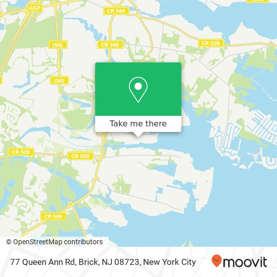 Mapa de 77 Queen Ann Rd, Brick, NJ 08723