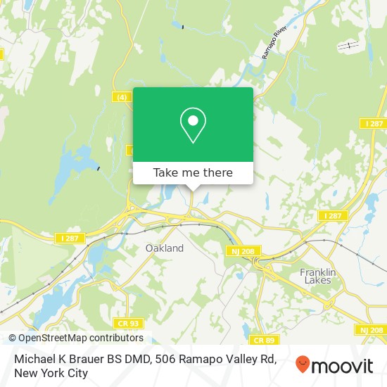 Mapa de Michael K Brauer BS DMD, 506 Ramapo Valley Rd