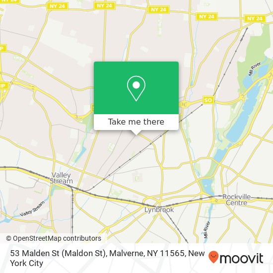 Mapa de 53 Malden St (Maldon St), Malverne, NY 11565