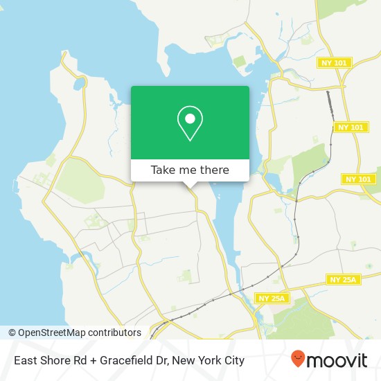 Mapa de East Shore Rd + Gracefield Dr