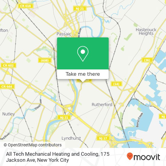 Mapa de All Tech Mechanical Heating and Cooling, 175 Jackson Ave