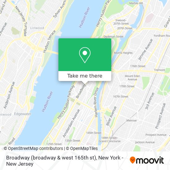 Broadway (broadway & west 165th st) map