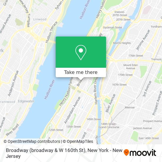 Mapa de Broadway (broadway & W 160th St)