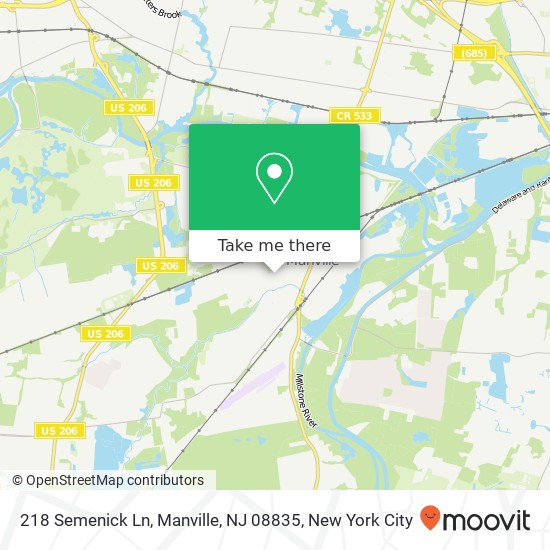 218 Semenick Ln, Manville, NJ 08835 map